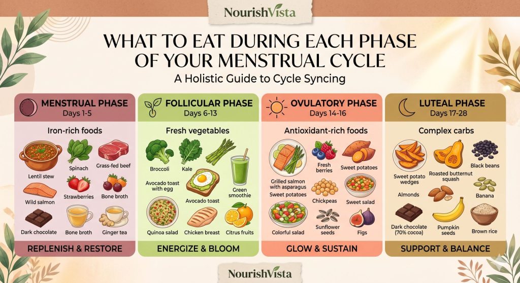 What to Eat During Each Phase of Your Menstrual Cycle: A Holistic Guide